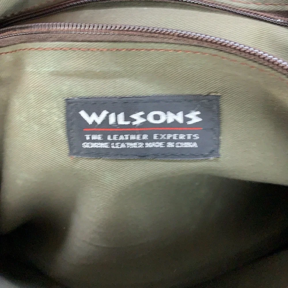 Vintage Wilsons Leather Brown Satchel Messenger Shoulder Bag 12